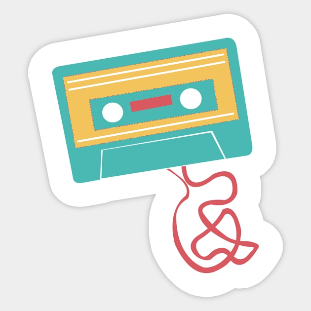 Colorful Vintage Retro Cassette Tape Sticker by urbancreative